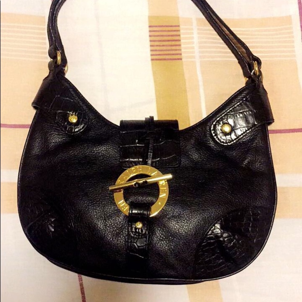Vintage Ralph Lauren Black and Gold Bag